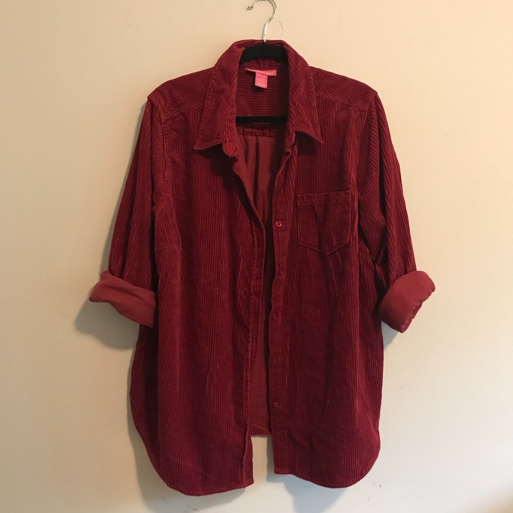 Red Corduroy Button Down